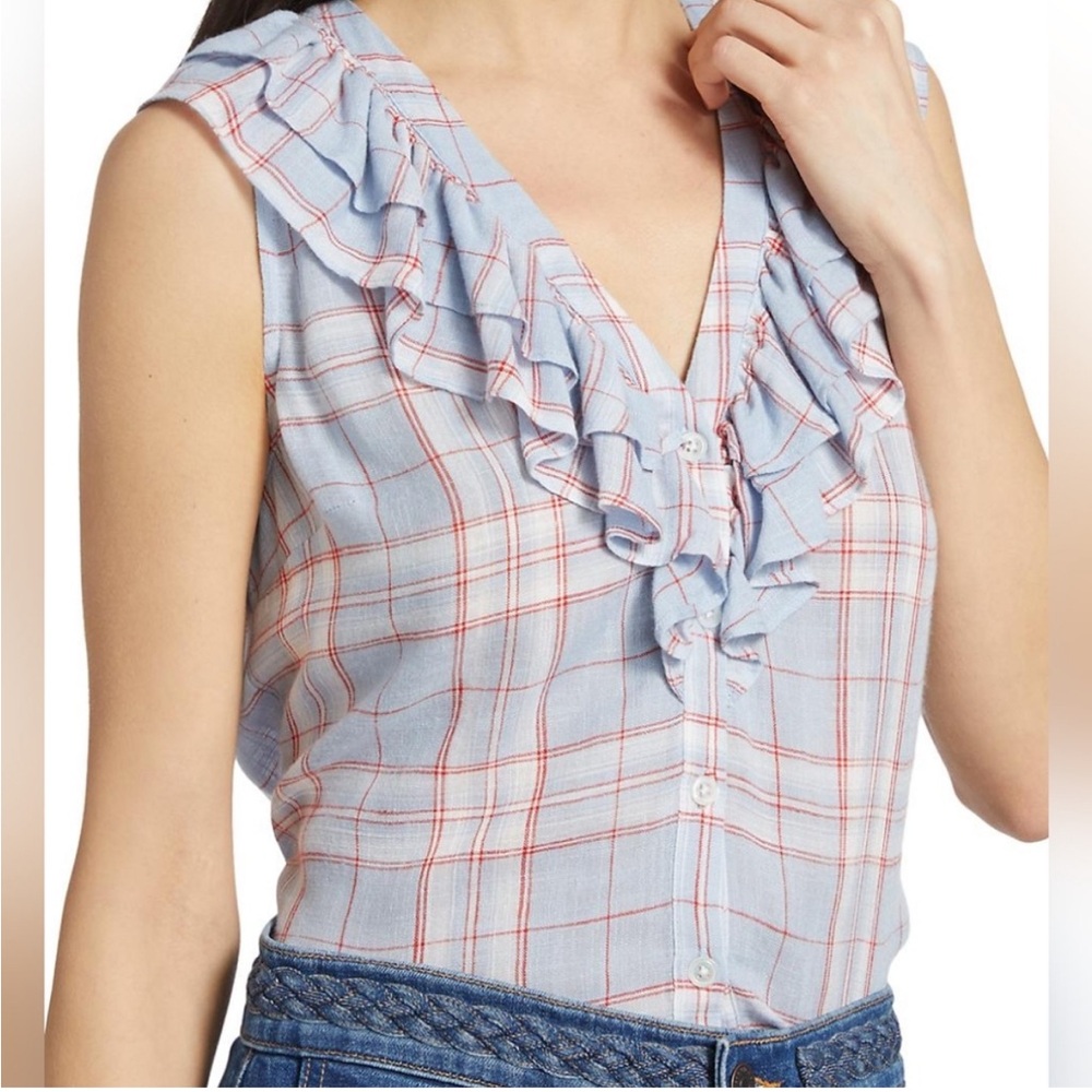 Veronica Beard Leina Shirt in Vapor Multi - Picture 7 of 16